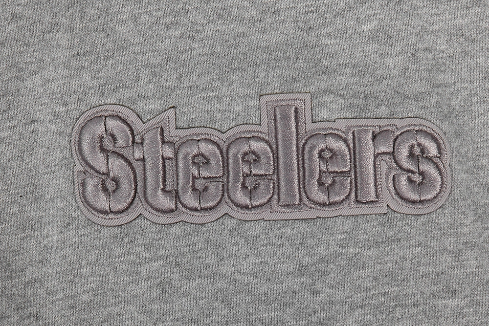 NFL PITTSBURGH STEELERS NEUTRAL MEN'S DROP SHOULDER PULLOVER HOODIE (DARK HEATHER GRAY)
