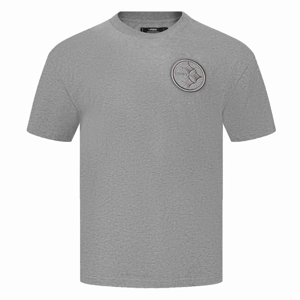 NFL PITTSBURGH STEELERS NEUTRAL MEN'S DROP SHOULDER TEE (DARK HEATHER GRAY)
