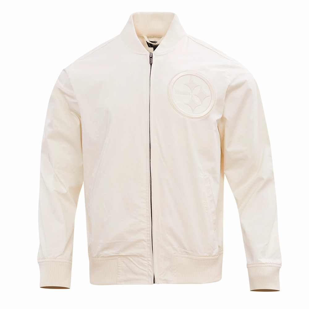 NFL PITTSBURGH STEELERS NEUTRAL MEN'S TWILL JACKET (EGGSHELL)