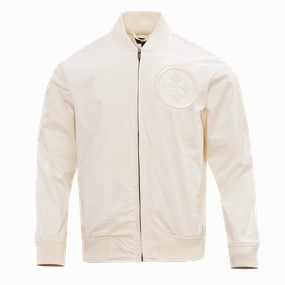NFL PITTSBURGH STEELERS NEUTRAL MEN'S TWILL JACKET (EGGSHELL)