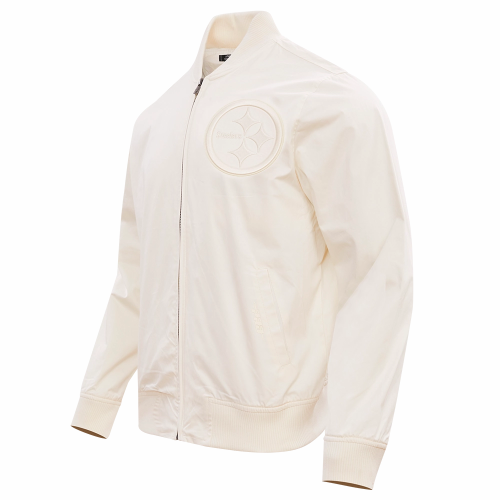 NFL PITTSBURGH STEELERS NEUTRAL MEN'S TWILL JACKET (EGGSHELL)