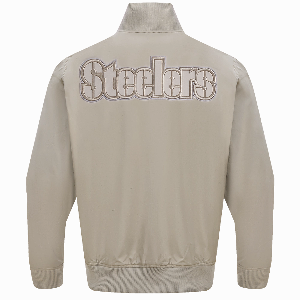 NFL PITTSBURGH STEELERS NEUTRAL MEN'S TWILL JACKET (TAUPE)