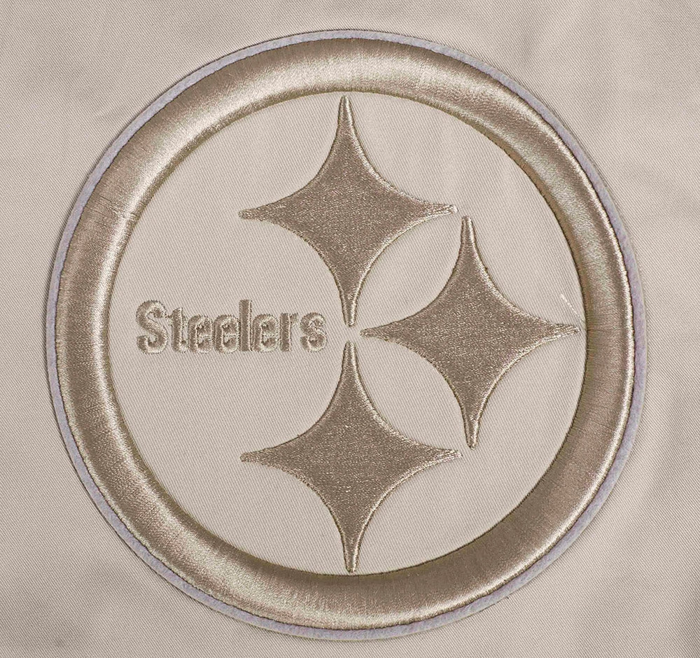 NFL PITTSBURGH STEELERS NEUTRAL MEN'S TWILL JACKET (TAUPE)