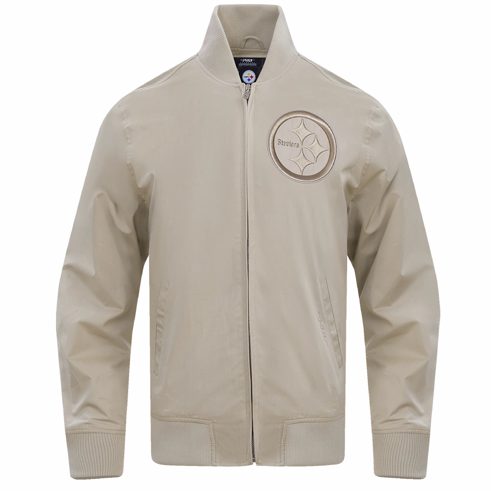 NFL PITTSBURGH STEELERS NEUTRAL MEN'S TWILL JACKET (TAUPE)