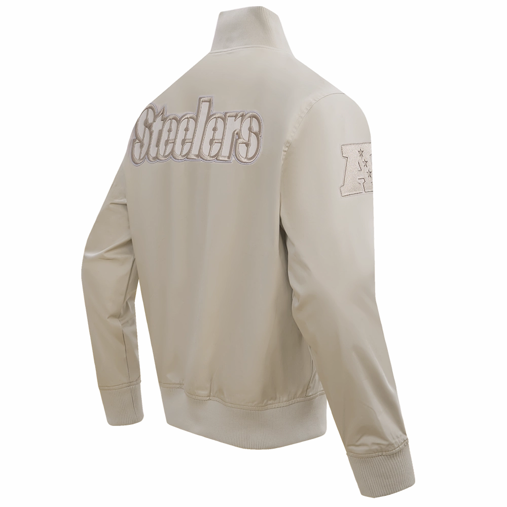NFL PITTSBURGH STEELERS NEUTRAL MEN'S TWILL JACKET (TAUPE)