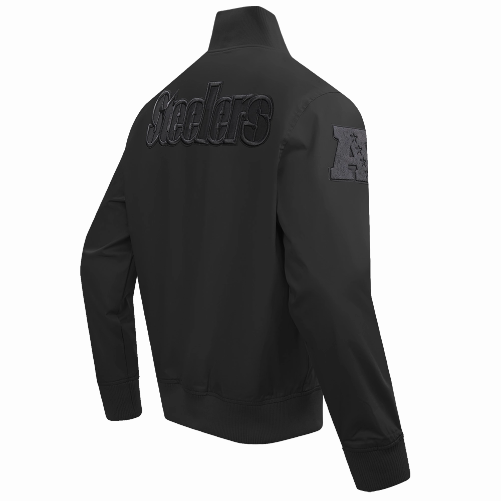 NFL PITTSBURGH STEELERS NEUTRAL TWILL JACKET (BLACK)