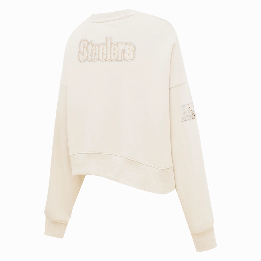 NFL PITTSBURGH STEELERS NEUTRAL WOMEN'S CREWNECK (EGGSHELL)