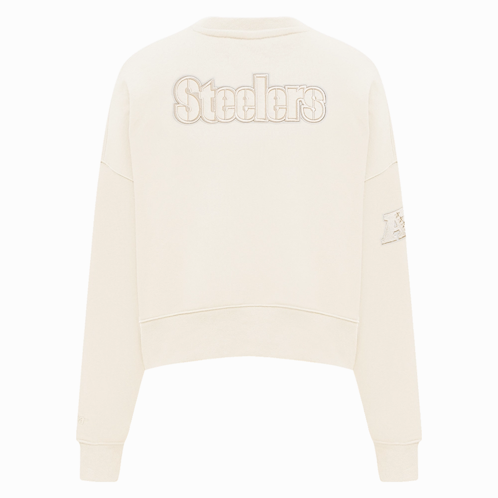 NFL PITTSBURGH STEELERS NEUTRAL WOMEN'S CREWNECK (EGGSHELL)