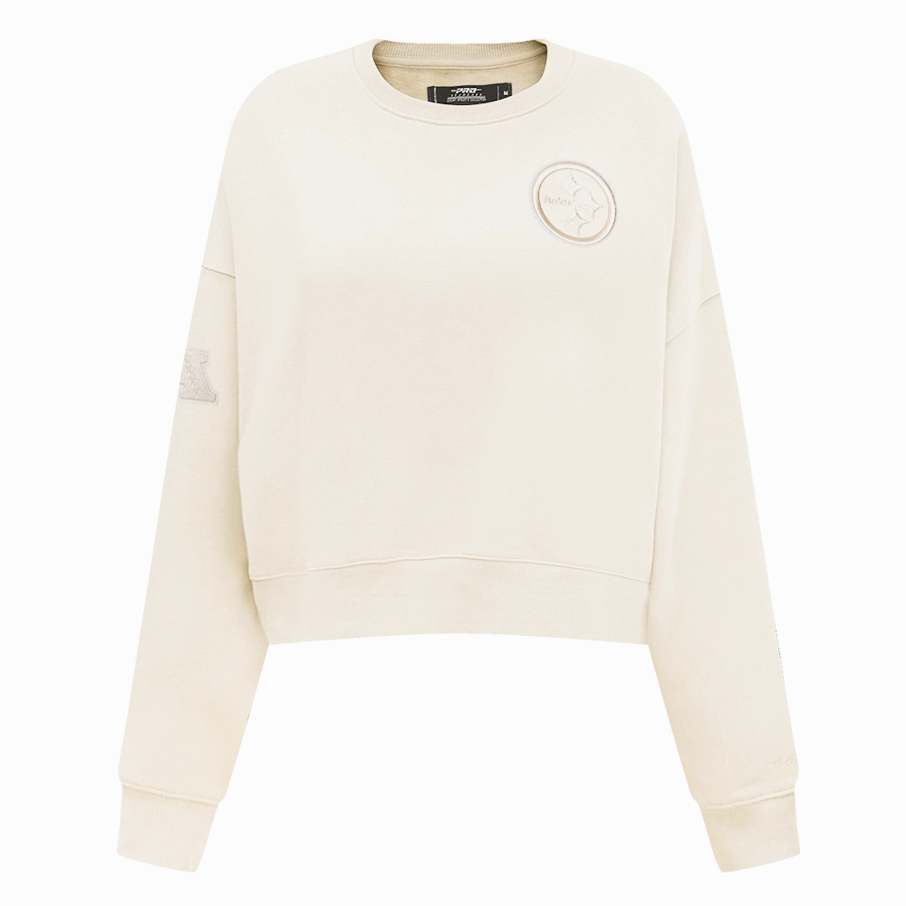 NFL PITTSBURGH STEELERS NEUTRAL WOMEN'S CREWNECK (EGGSHELL)