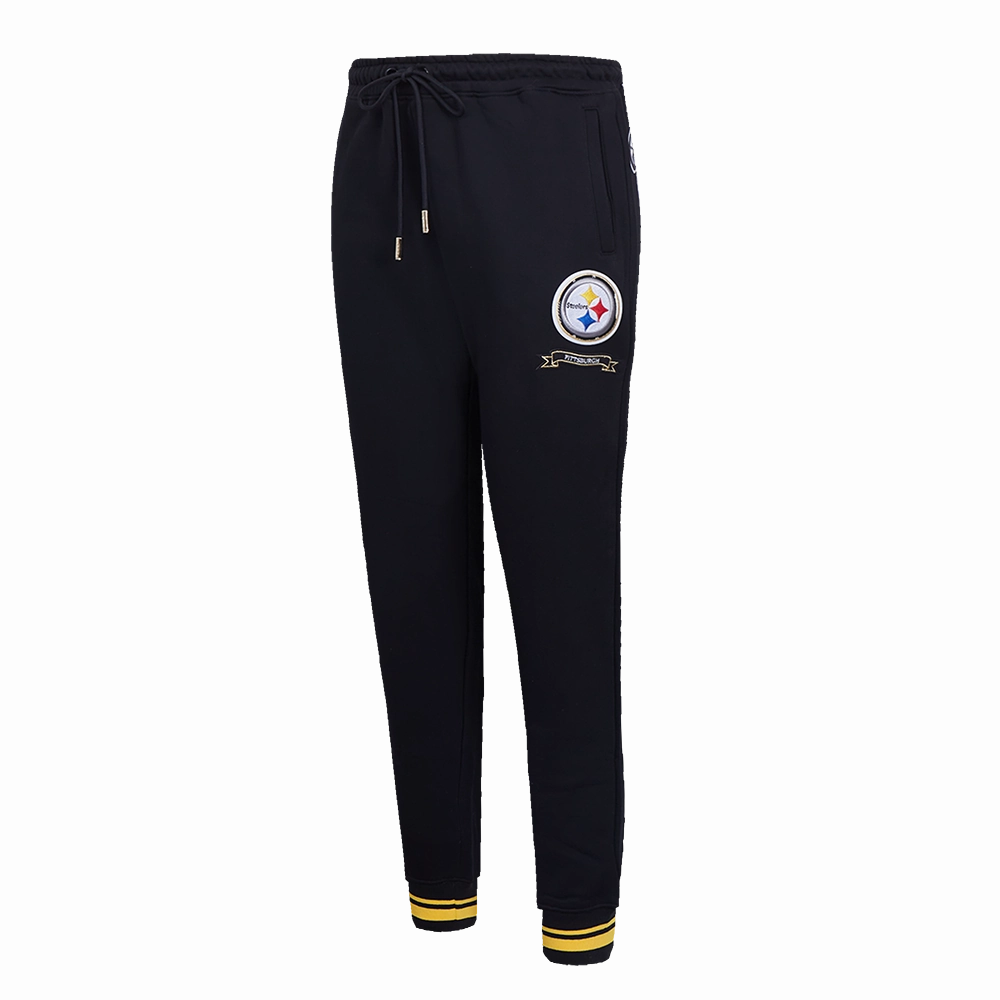 NFL PITTSBURGH STEELERS PRO PREP W RIB FLEECE WOMEN'S SWEATPANT (BLACK/YELLOW)