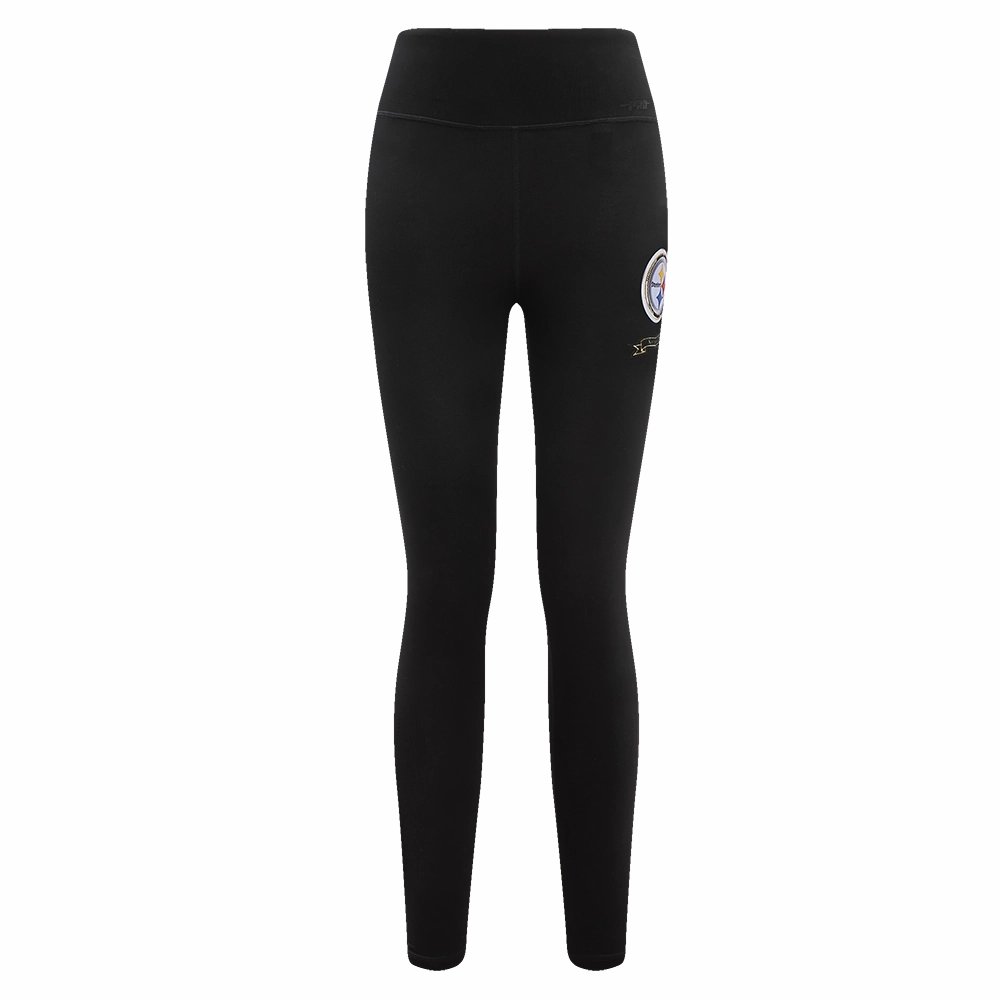 NFL PITTSBURGH STEELERS PRO PREP WOMEN'S HIGH WAIST JERSEY LEGGING (BLACK)