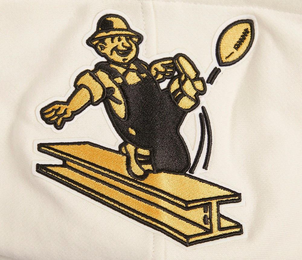 NFL PITTSBURGH STEELERS RETRO CLASSIC MEN'S HOODIE (EGGSHELL/ BLACK)