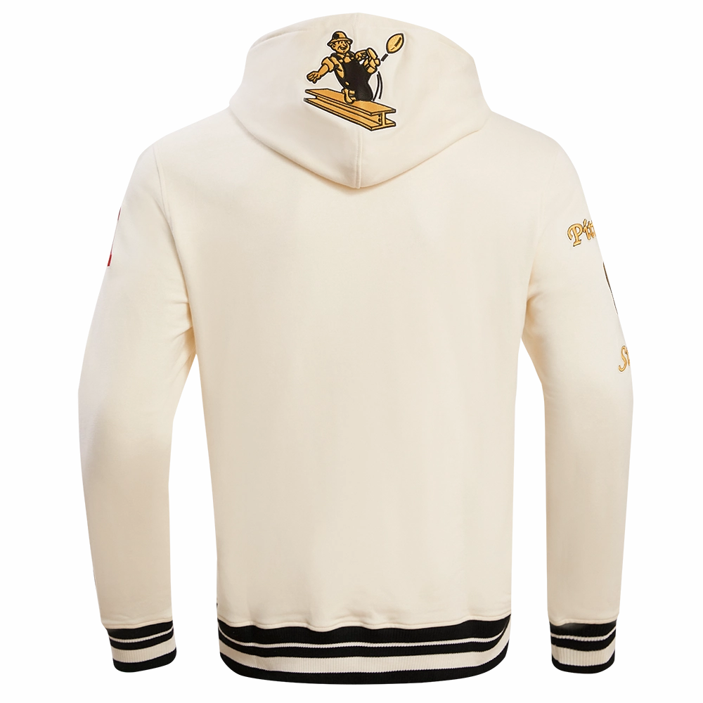 NFL PITTSBURGH STEELERS RETRO CLASSIC MEN'S HOODIE (EGGSHELL/ BLACK)