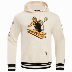 NFL PITTSBURGH STEELERS RETRO CLASSIC MEN'S HOODIE (EGGSHELL/ BLACK)