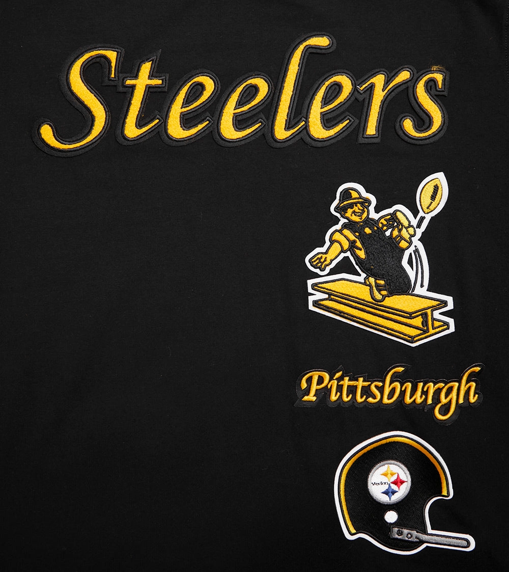 NFL PITTSBURGH STEELERS RETRO CLASSIC MEN'S STRIPED TEE (BLACK/YELLOW)