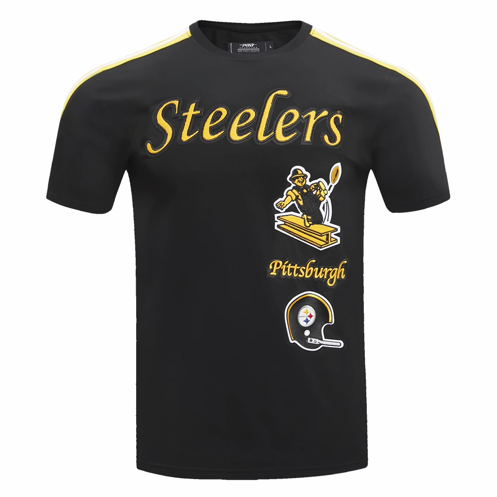 NFL PITTSBURGH STEELERS RETRO CLASSIC MEN'S STRIPED TEE (BLACK/YELLOW)