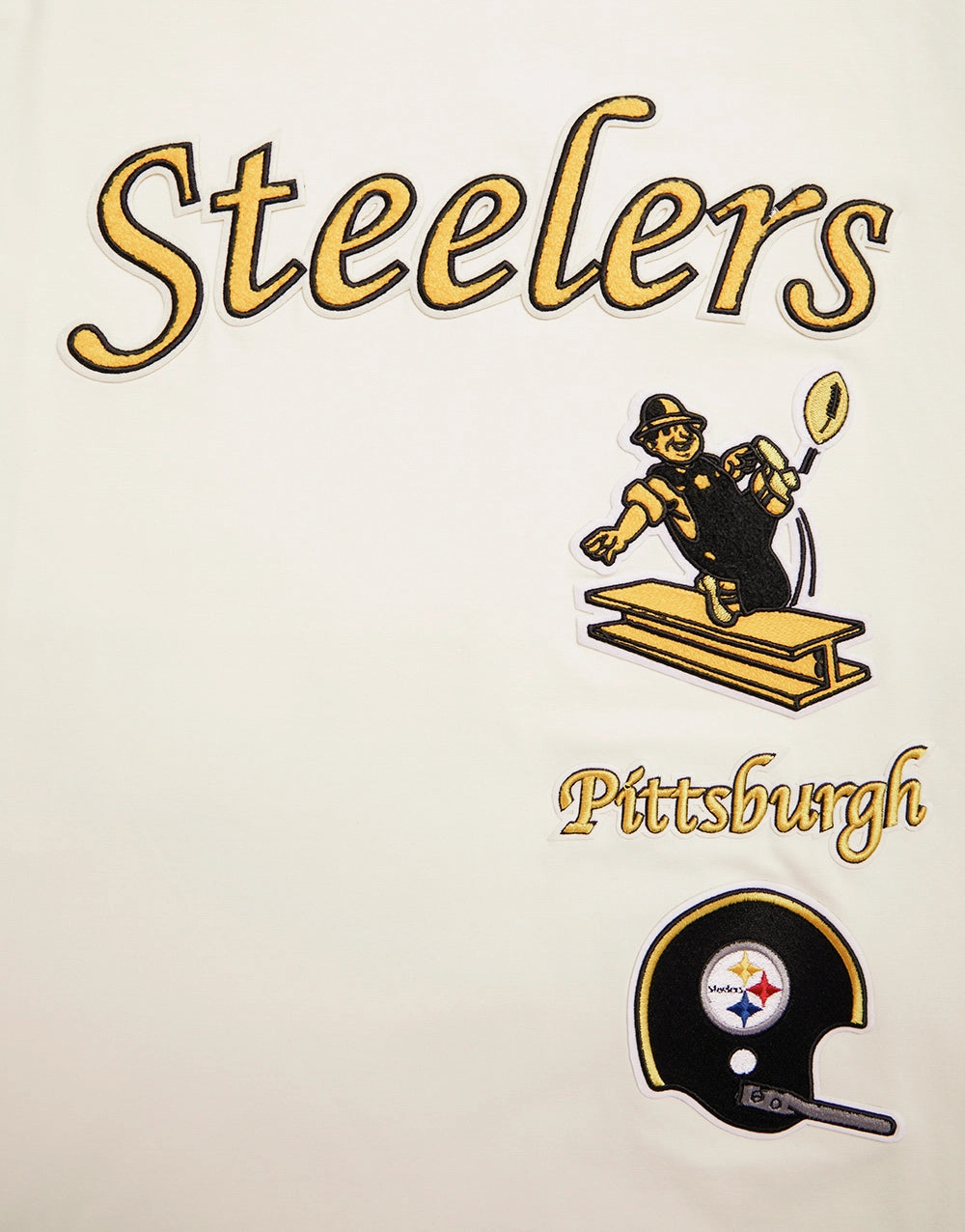 NFL PITTSBURGH STEELERS RETRO CLASSIC MEN'S STRIPED TEE (EGGSHELL/ BLACK)