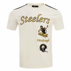NFL PITTSBURGH STEELERS RETRO CLASSIC MEN'S STRIPED TEE (EGGSHELL/ BLACK)