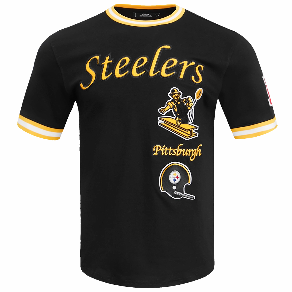 NFL PITTSBURGH STEELERS RETRO CLASSIC MEN'S TEE (BLACK/YELLOW)