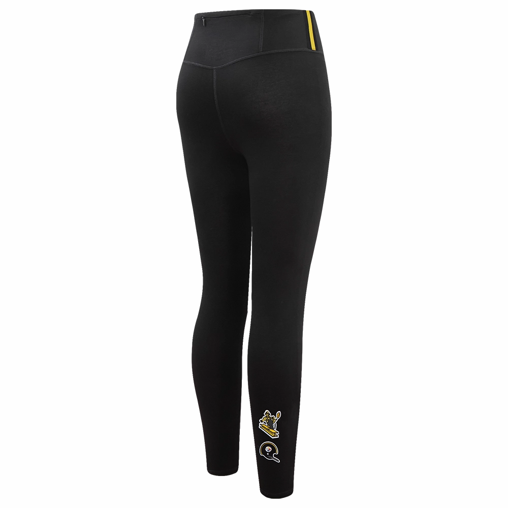 NFL PITTSBURGH STEELERS RETRO CLASSIC WOMEN'S JERSEY LEGGING (BLACK)
