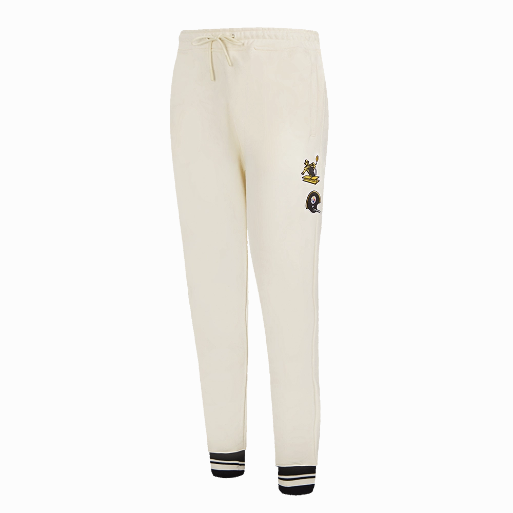 NFL PITTSBURGH STEELERS RETRO CLASSIC WOMEN'S SWEATPANT (EGGSHELL/ BLACK)