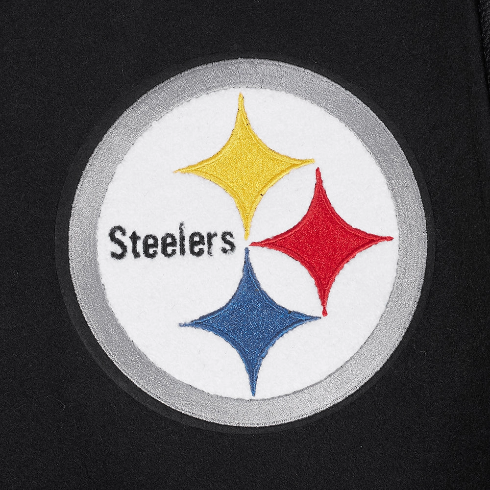 NFL PITTSBURGH STEELERS SCRIPT TAIL MEN'S RIB WOOL VARSITY (BLACK/YELLOW)