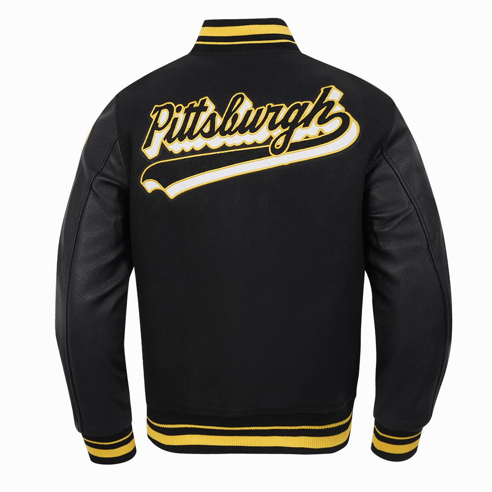 NFL PITTSBURGH STEELERS SCRIPT TAIL MEN'S RIB WOOL VARSITY (BLACK/YELLOW)