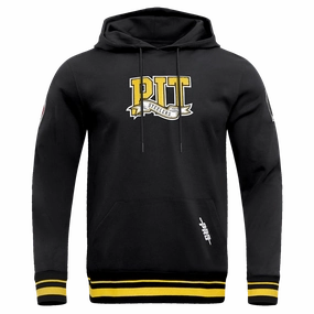 NFL PITTSBURGH STEELERS TEAM PENNANTS MEN'S RIB FLEECE PULLOVER HOODIE (BLACK/YELLOW)