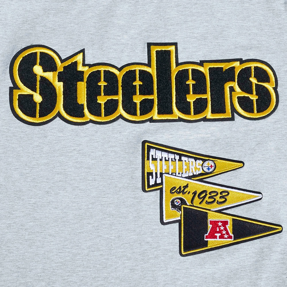 NFL PITTSBURGH STEELERS TEAM PENNANTS MEN'S WORDMARK   TEE (HEATHER GREY)