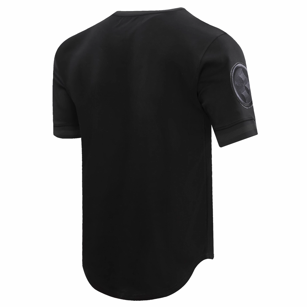 NFL PITTSBURGH STEELERS TRIPLE BLACK MEN'S DOUBLE KNIT TEE (TRIPLE BLACK)