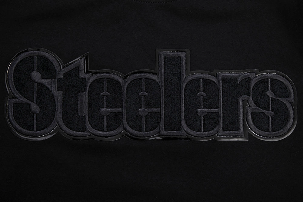 NFL PITTSBURGH STEELERS TRIPLE BLACK MEN'S DOUBLE KNIT TEE (TRIPLE BLACK)