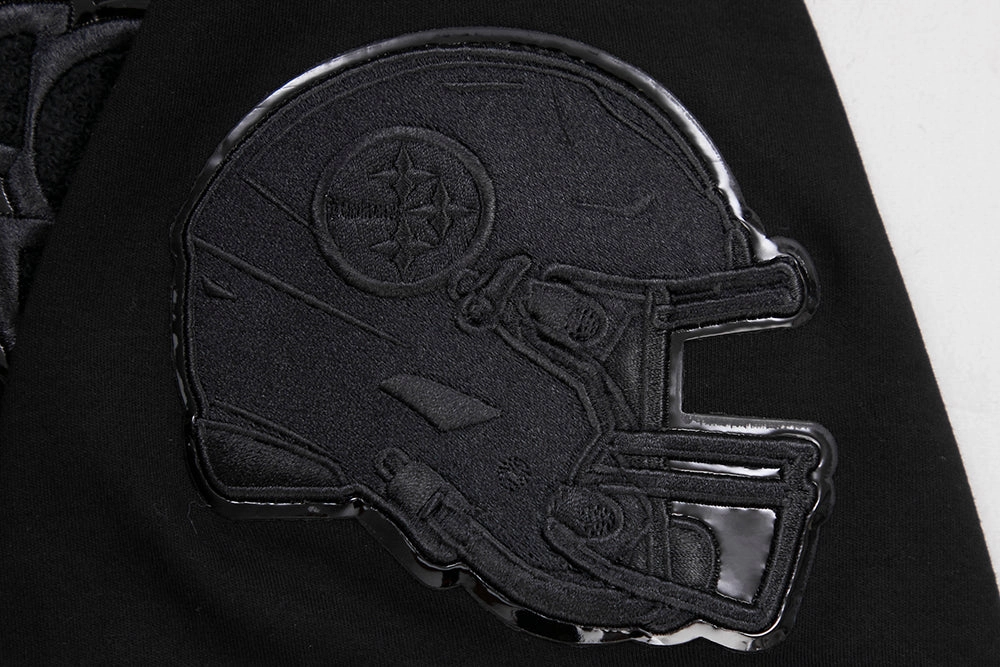 NFL PITTSBURGH STEELERS TRIPLE BLACK MEN'S DOUBLE KNIT TEE (TRIPLE BLACK)