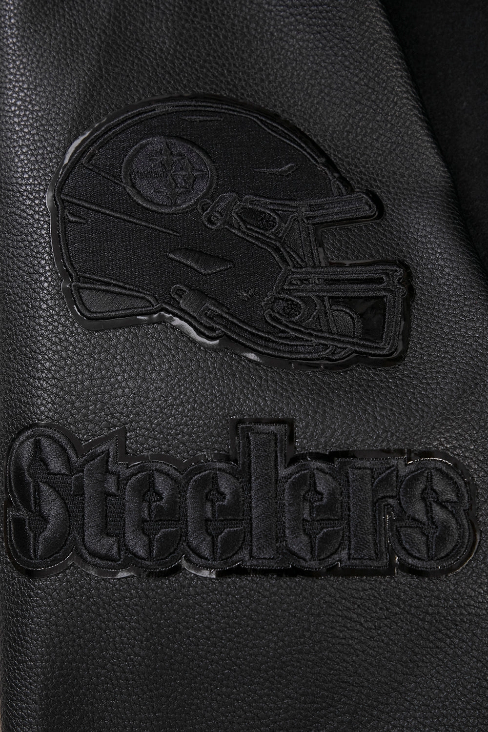 NFL PITTSBURGH STEELERS TRIPLE BLACK MEN'S MEN'S WOOL VARSITY JACKET (TRIPLE BLACK)