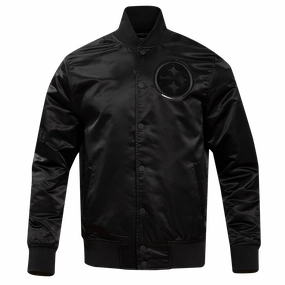 NFL PITTSBURGH STEELERS TRIPLE BLACK MEN'S SATIN JACKET (TRIPLE BLACK)