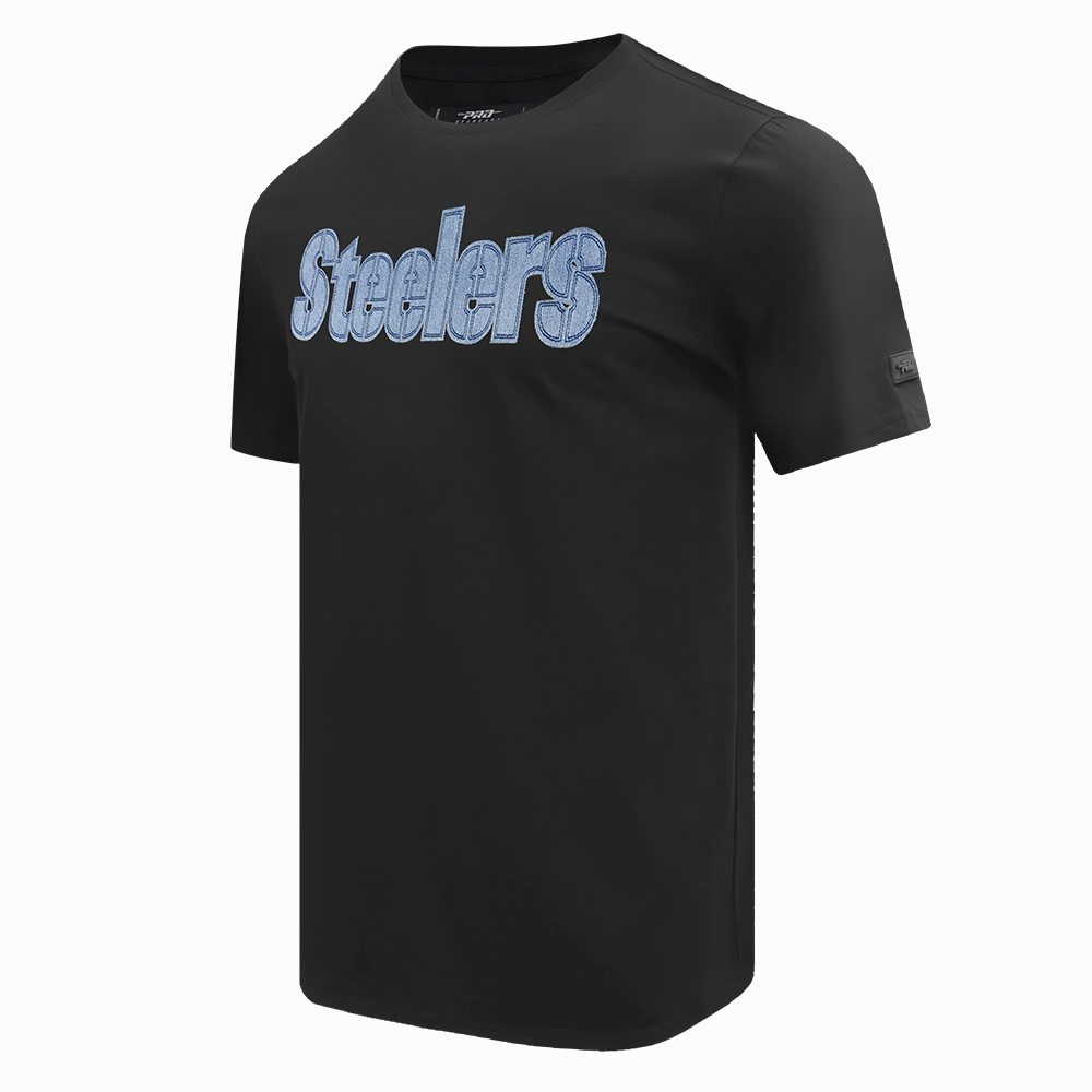NFL PITTSBURGH STEELERS VARSITY BLUES MEN'S TEE (BLACK)