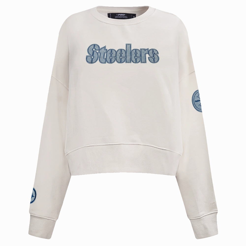 NFL PITTSBURGH STEELERS VARSITY BLUES WOMEN'S CREWNECK (LINEN)