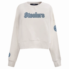 NFL PITTSBURGH STEELERS VARSITY BLUES WOMEN'S CREWNECK (LINEN)