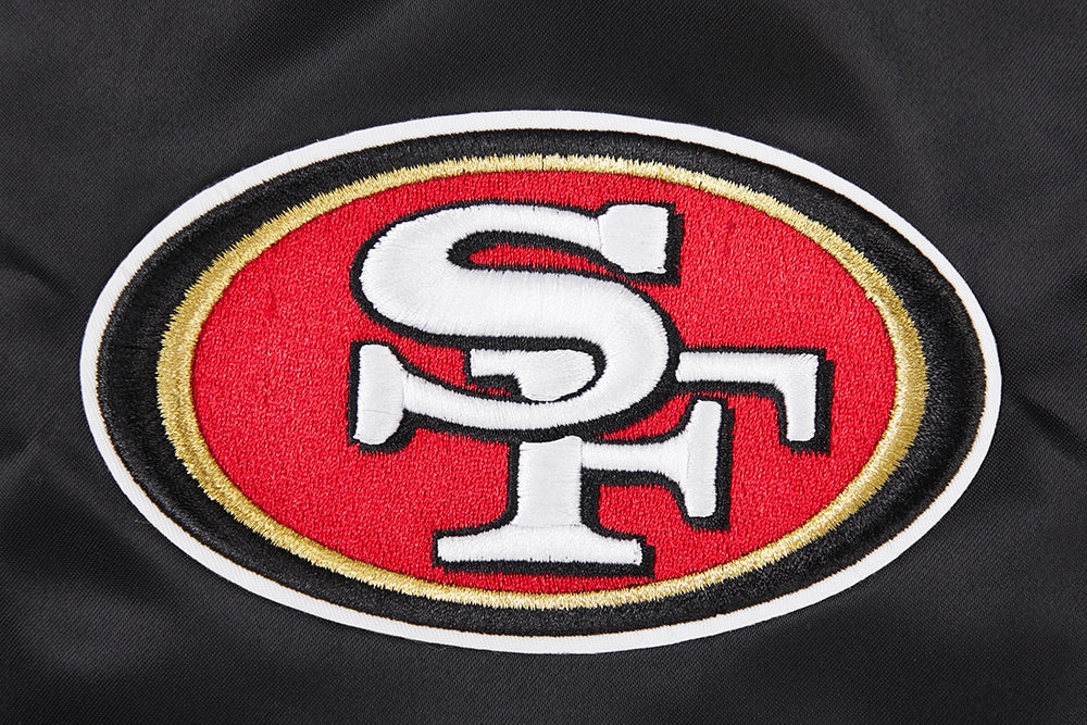 NFL SAN FRANCISCO 49ERS BIG LOGO MEN'S SATIN JACKET (BLACK)