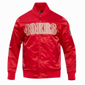 NFL SAN FRANCISCO 49ERS BIG LOGO MEN'S SATIN JACKET (RED)