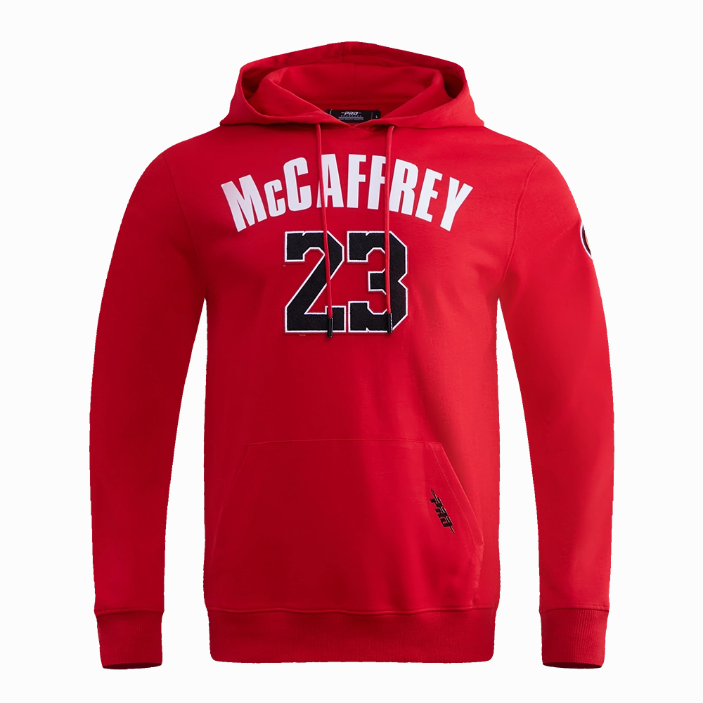 NFL SAN FRANCISCO 49ERS CHRISTIAN McCAFFREY #23 MEN'S PULLOVER HOODIE (RED)