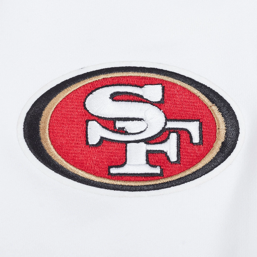 NFL SAN FRANCISCO 49ERS CITY RANSOM MEN'S RIB FLEECE PULLOVER HOODIE (WHITE/BLACK)