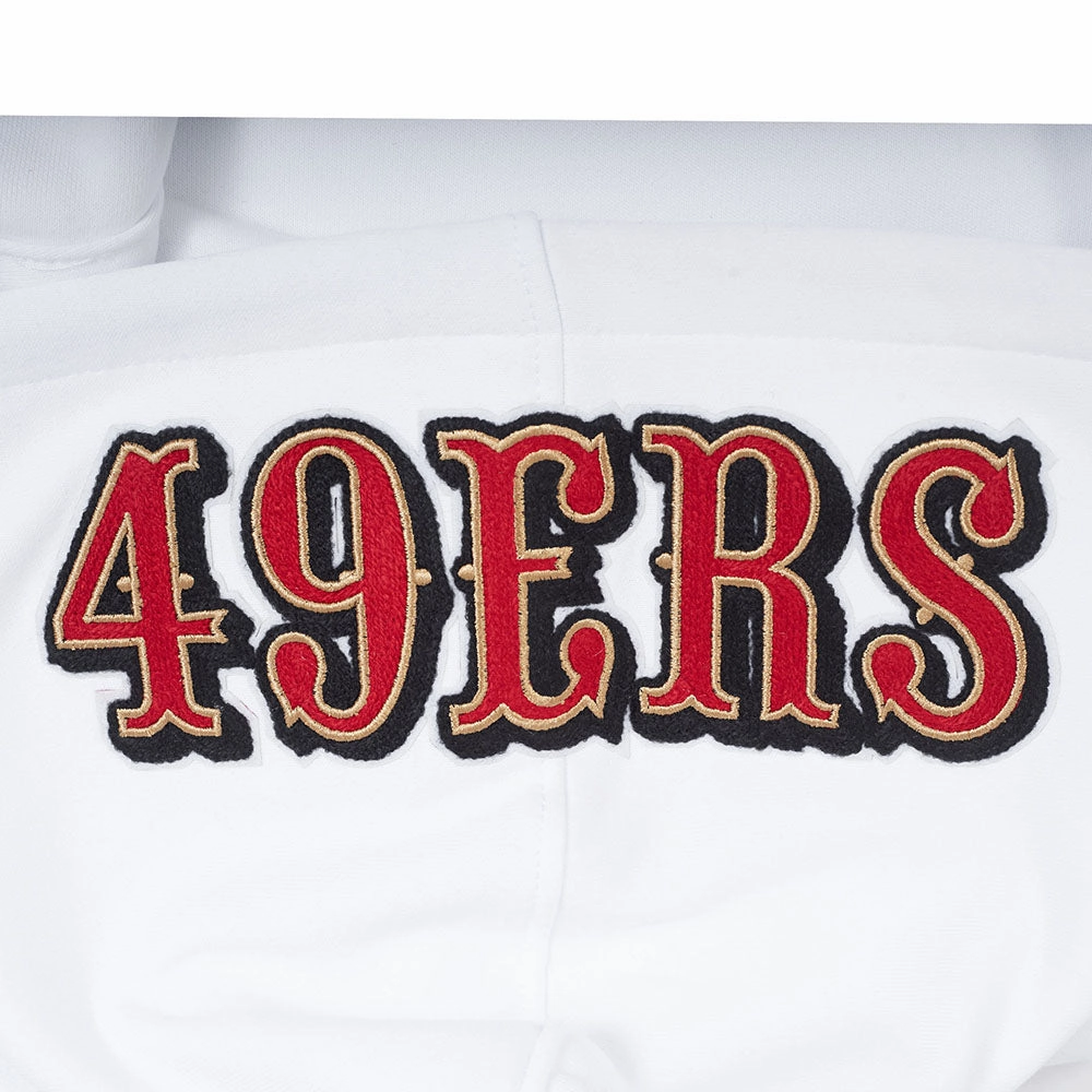 NFL SAN FRANCISCO 49ERS CITY RANSOM MEN'S RIB FLEECE PULLOVER HOODIE (WHITE/BLACK)