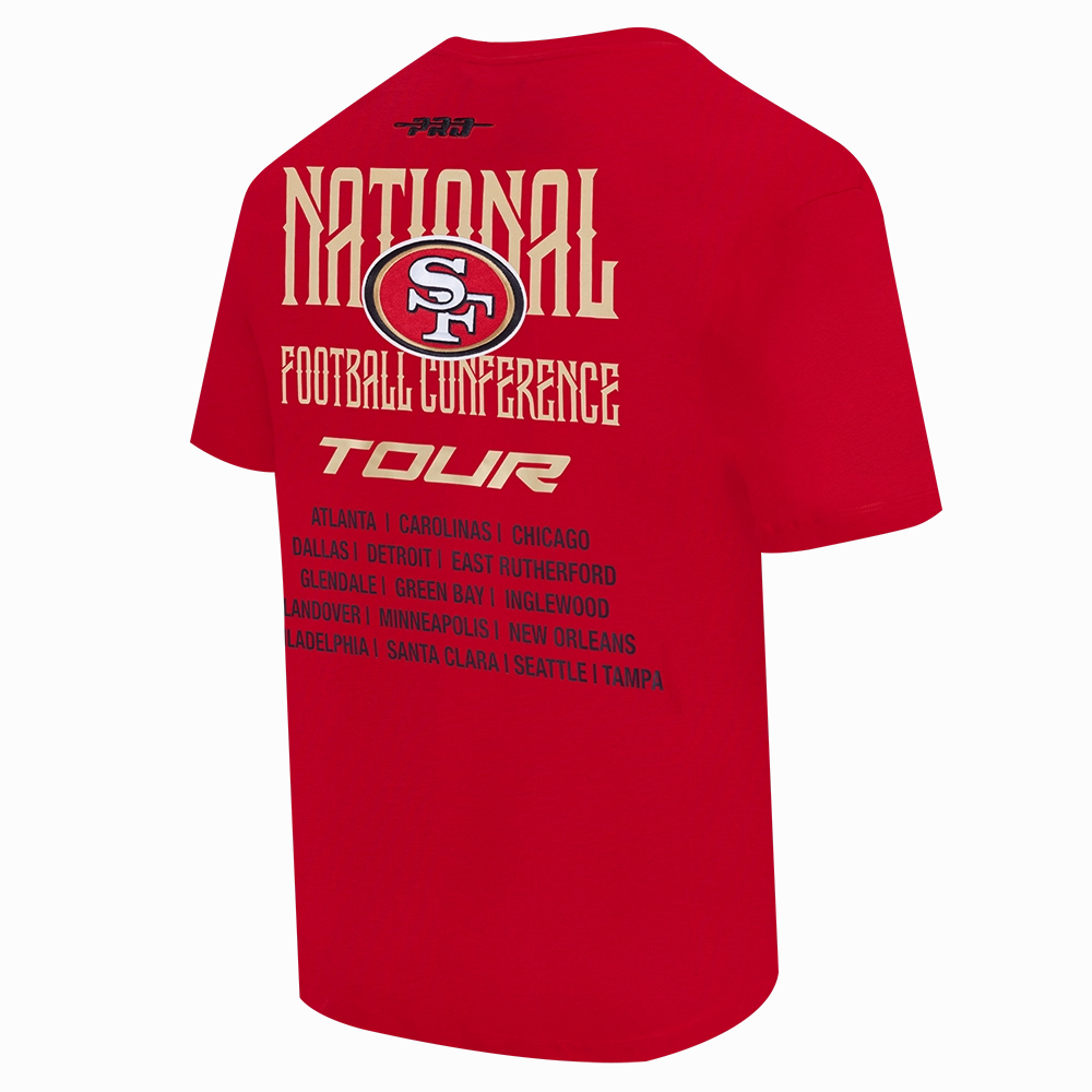 NFL SAN FRANCISCO 49ERS CITY TOUR 2.0 MEN'S COTTON JERSEY DROP SHOULDER TEE (RED)