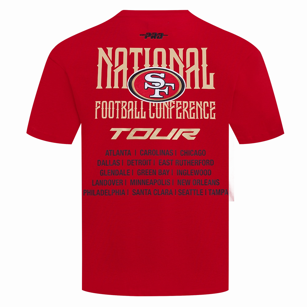 NFL SAN FRANCISCO 49ERS CITY TOUR 2.0 MEN'S COTTON JERSEY DROP SHOULDER TEE (RED)