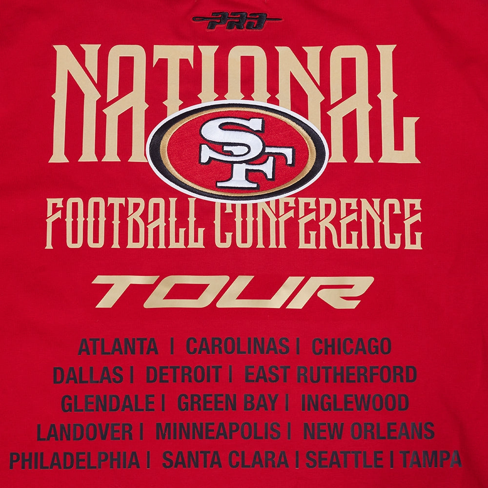 NFL SAN FRANCISCO 49ERS CITY TOUR 2.0 MEN'S COTTON JERSEY DROP SHOULDER TEE (RED)