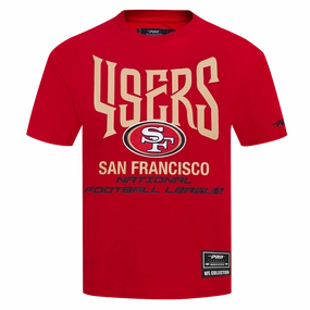 NFL SAN FRANCISCO 49ERS CITY TOUR 2.0 MEN'S COTTON JERSEY DROP SHOULDER TEE (RED)