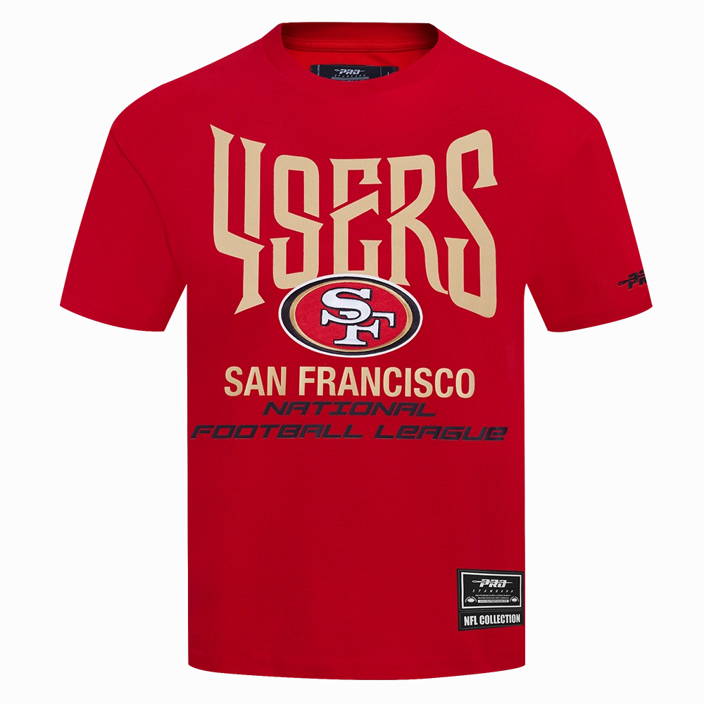 NFL SAN FRANCISCO 49ERS CITY TOUR 2.0 MEN'S COTTON JERSEY DROP SHOULDER TEE (RED)
