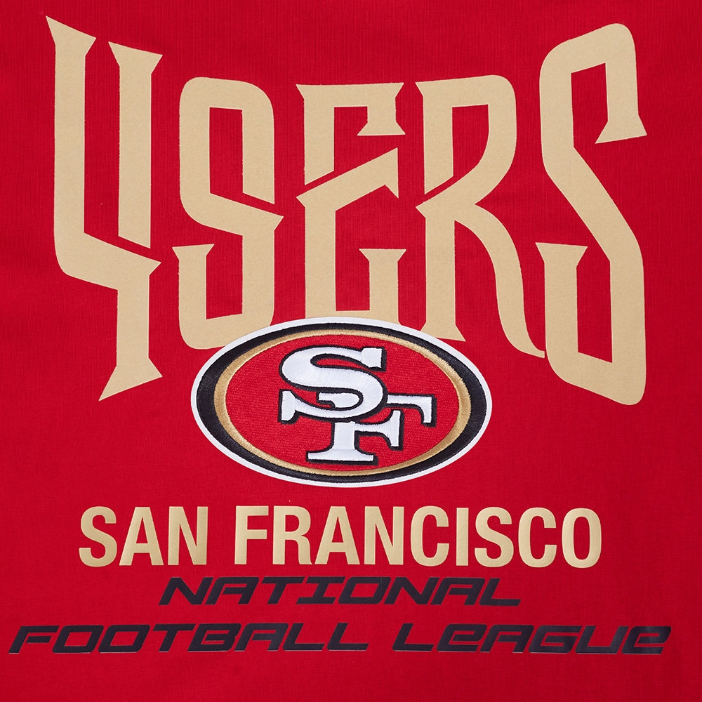 NFL SAN FRANCISCO 49ERS CITY TOUR 2.0 MEN'S COTTON JERSEY DROP SHOULDER TEE (RED)