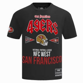 NFL SAN FRANCISCO 49ERS CITY TOUR COTTON JERSEY MEN'S DROP SHOULDER TEE (BLACK)