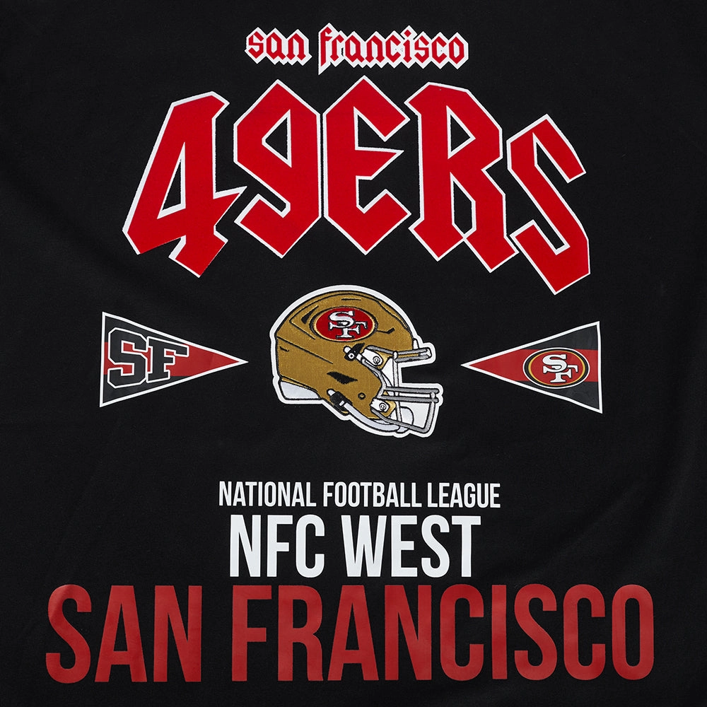 NFL SAN FRANCISCO 49ERS CITY TOUR COTTON JERSEY MEN'S DROP SHOULDER TEE (BLACK)